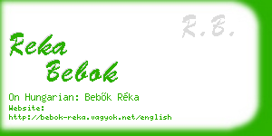 reka bebok business card