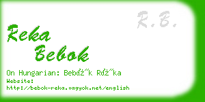 reka bebok business card